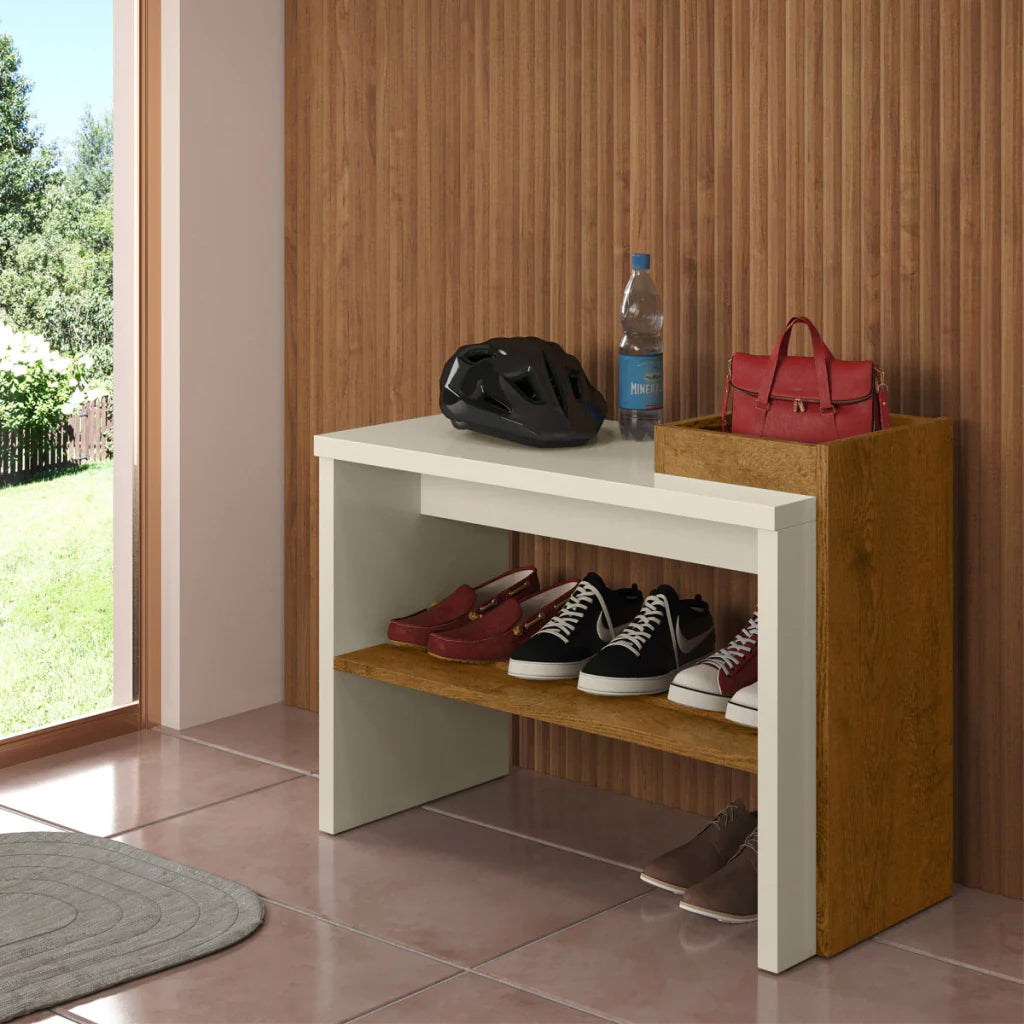 Sapateira Londres - Off White/Freijó