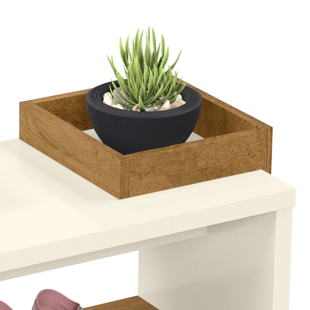 Sapateira Londres - Off White/Freijó